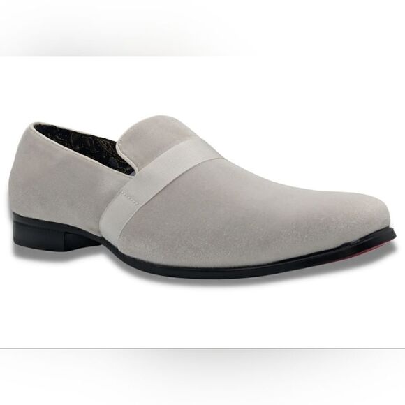 MONTIQUE MEN\'S SOLID VELVET WHITE FASHION SLIP-ON SHOE S91.